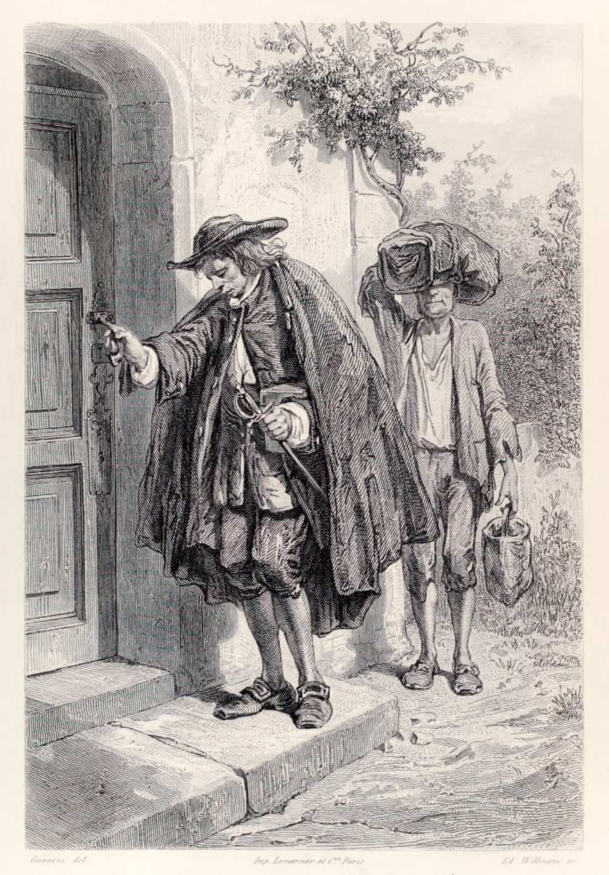 Gulliver Arrives Home at Three in the Afternoon and Enters the House, from French Edition of Gulliver