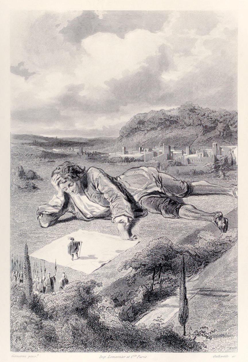 Gulliver Has an Audience with the Emperor of Lilliput, from French Edition of Gulliver