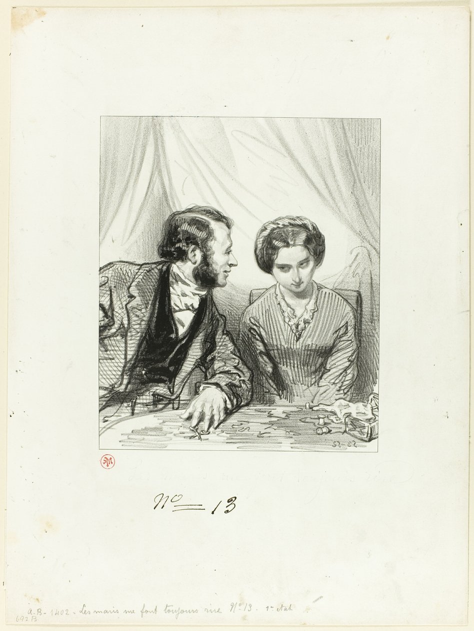 Husbands Always Make Me Laugh: How badly you lie, my dear by Paul Gavarni