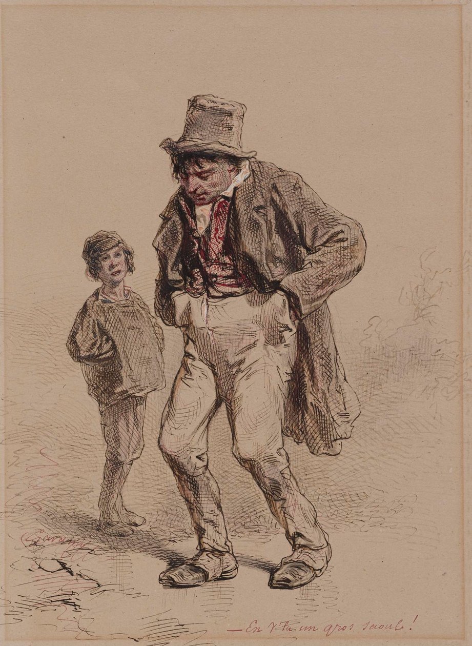 Intoxicated Man and Boy by Paul Gavarni