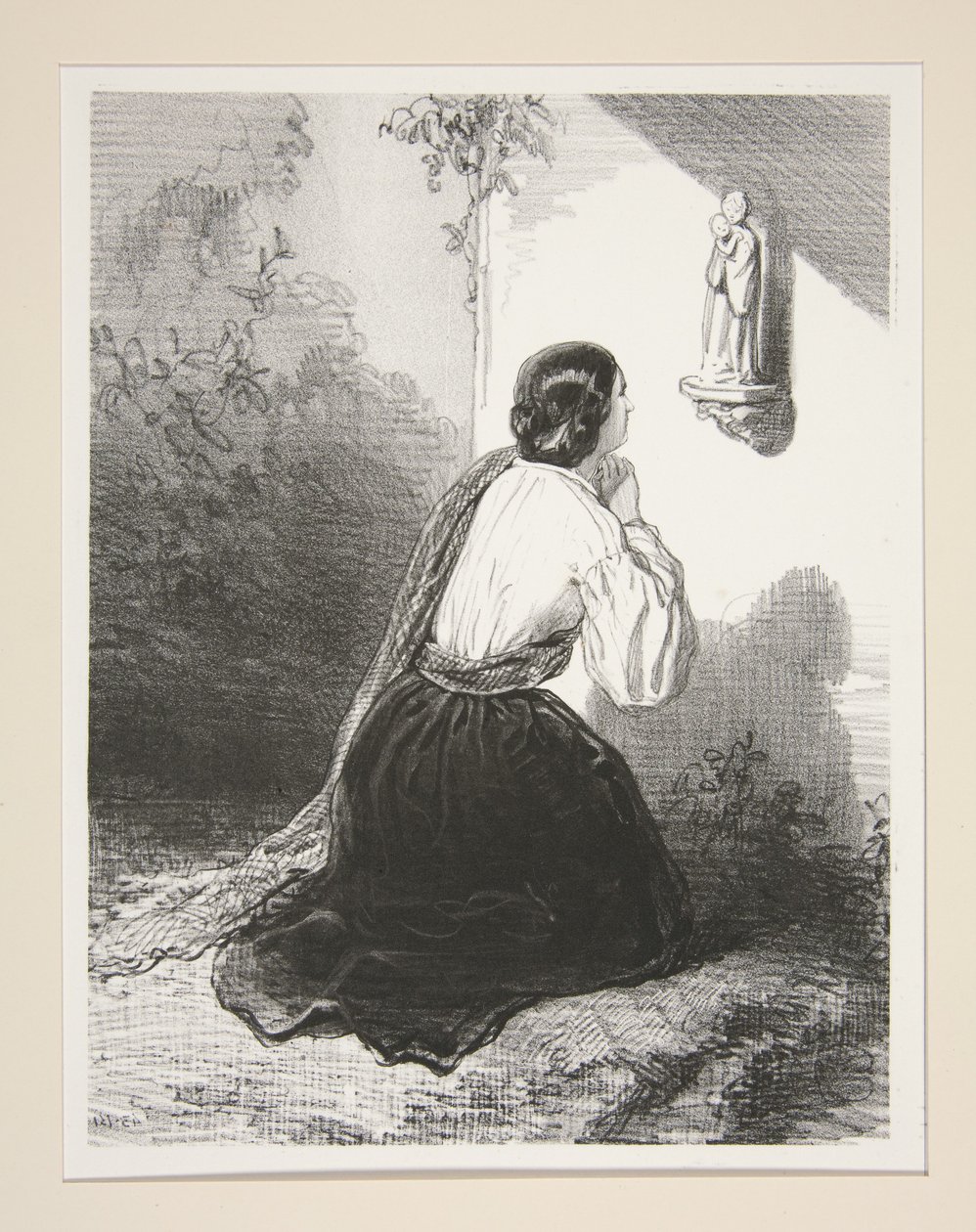 Laure in Prayer by Paul Gavarni
