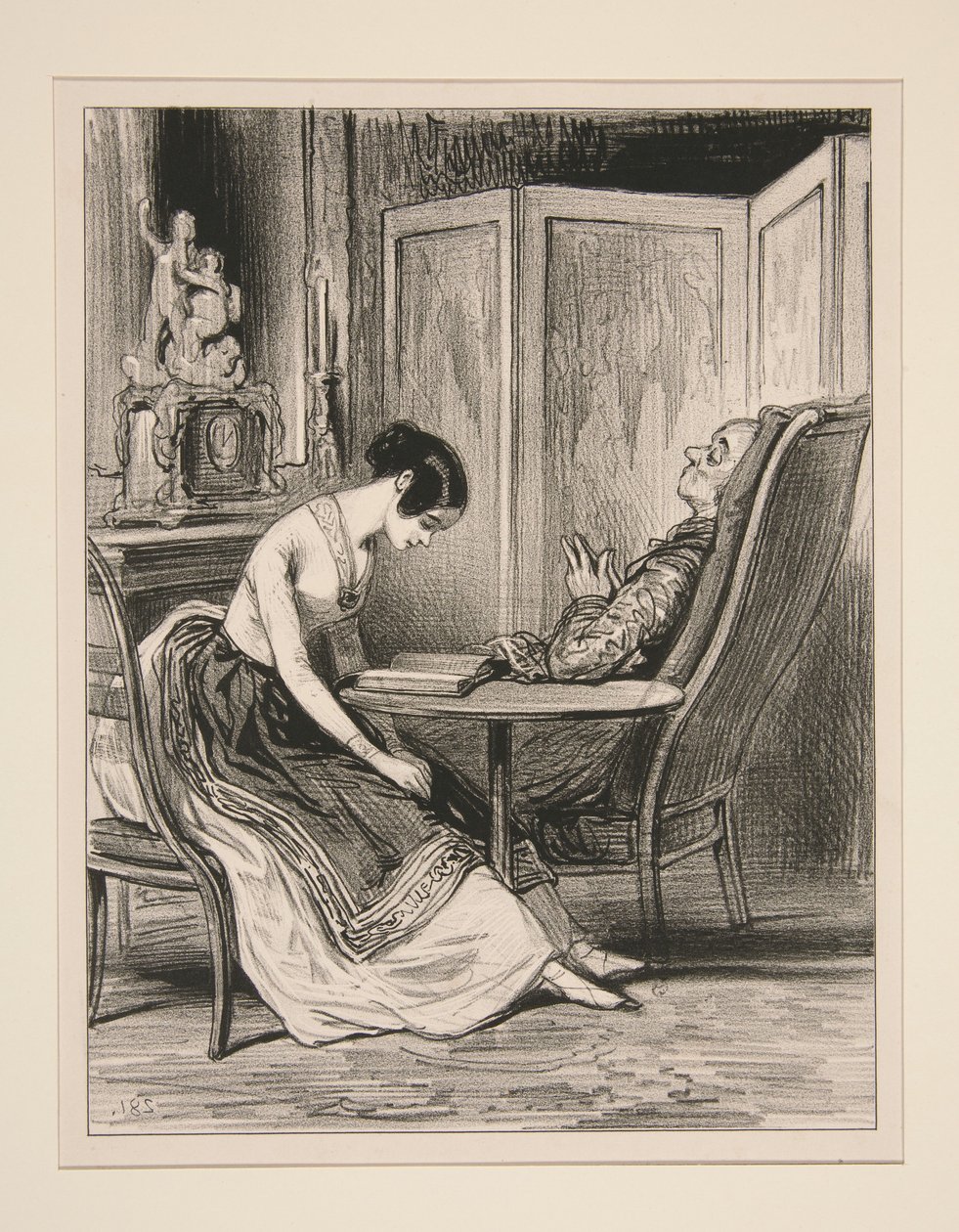 Evening Reading by Paul Gavarni