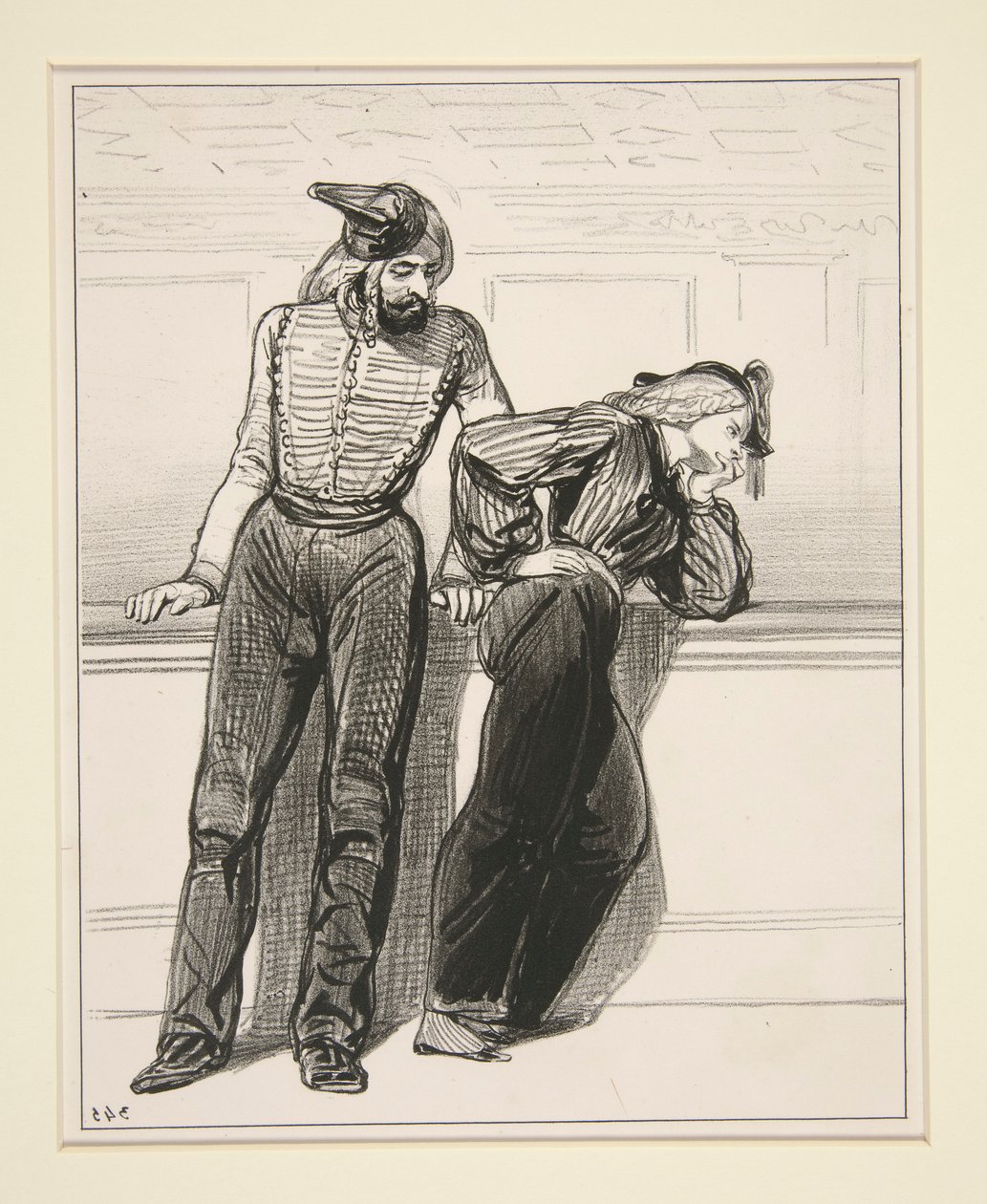 Les Debardeurs - No. 54 - Monter a cheval by Paul Gavarni