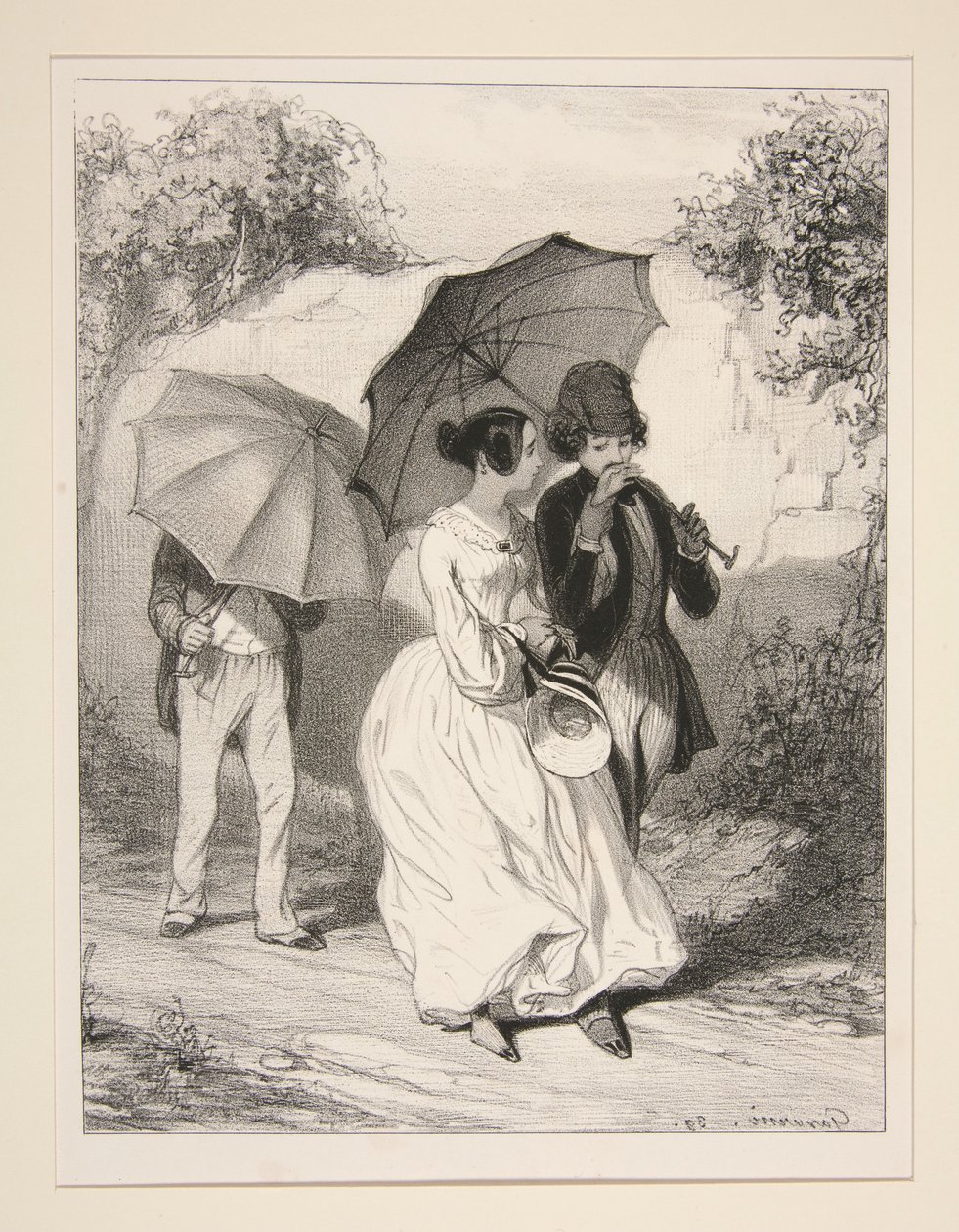 The Parasols by Paul Gavarni