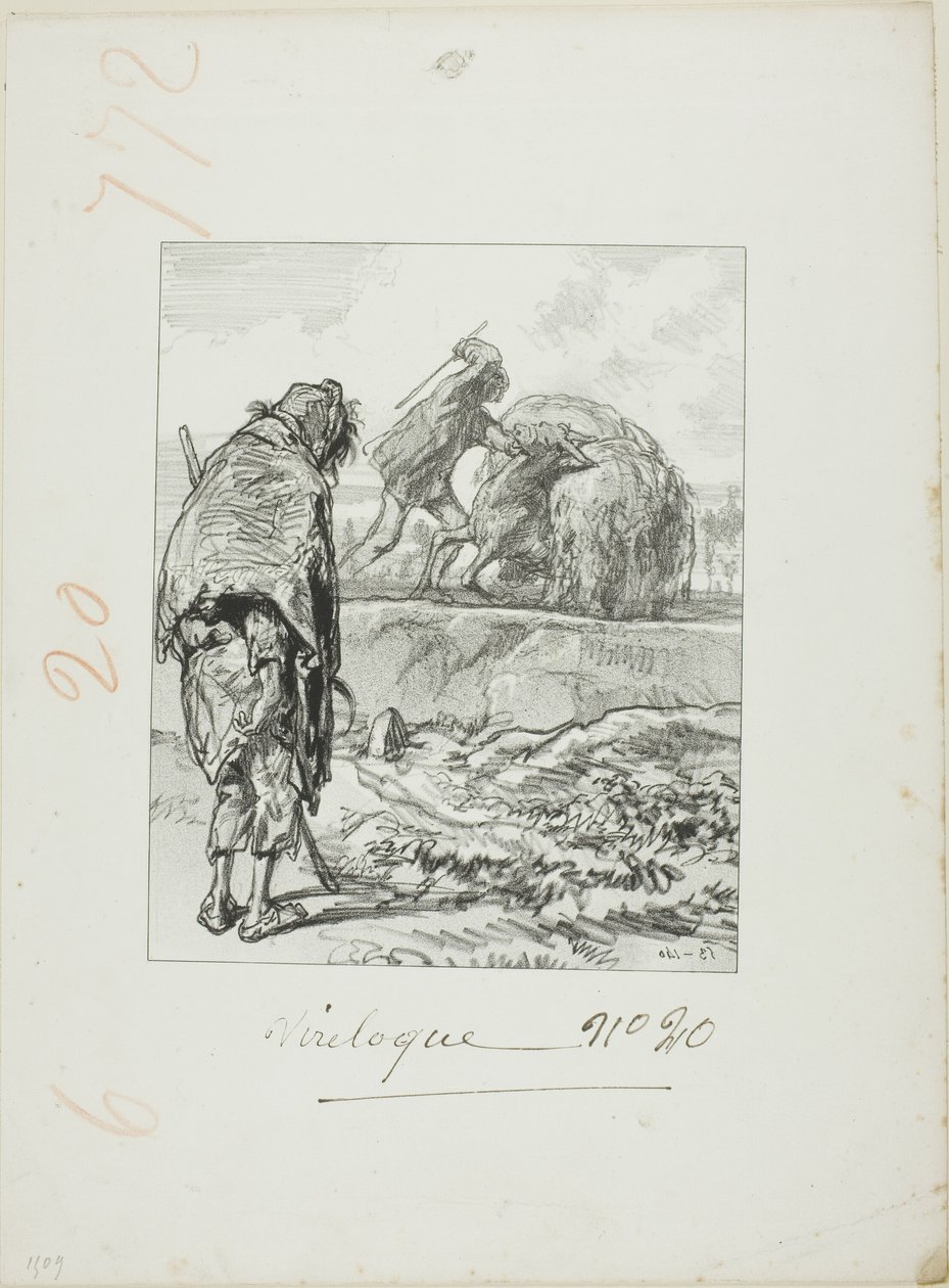 Les Propos de Thomas Vireloque: Michael Paying Wages to His Servant (Beating Him) by Paul Gavarni