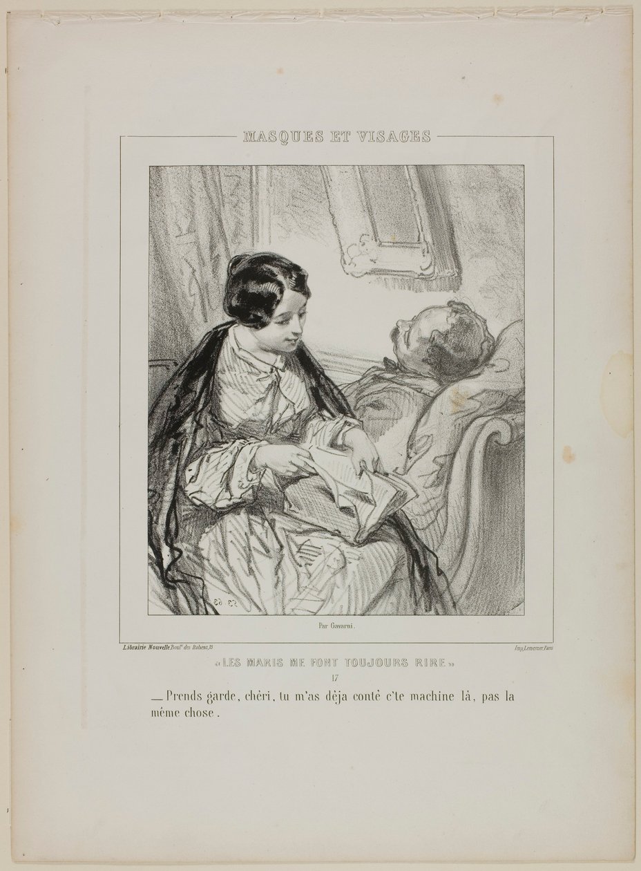 Husbands Always Make Me Laugh: Be Careful, Darling by Paul Gavarni