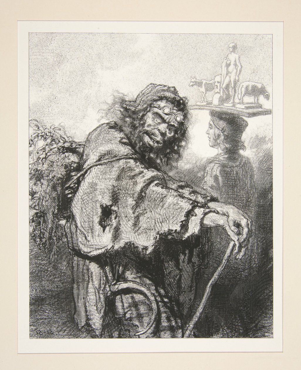Man, it eats sheep like the wolf, and bleats like the sheep, and touches everything...Misery-and-cord! by Paul Gavarni