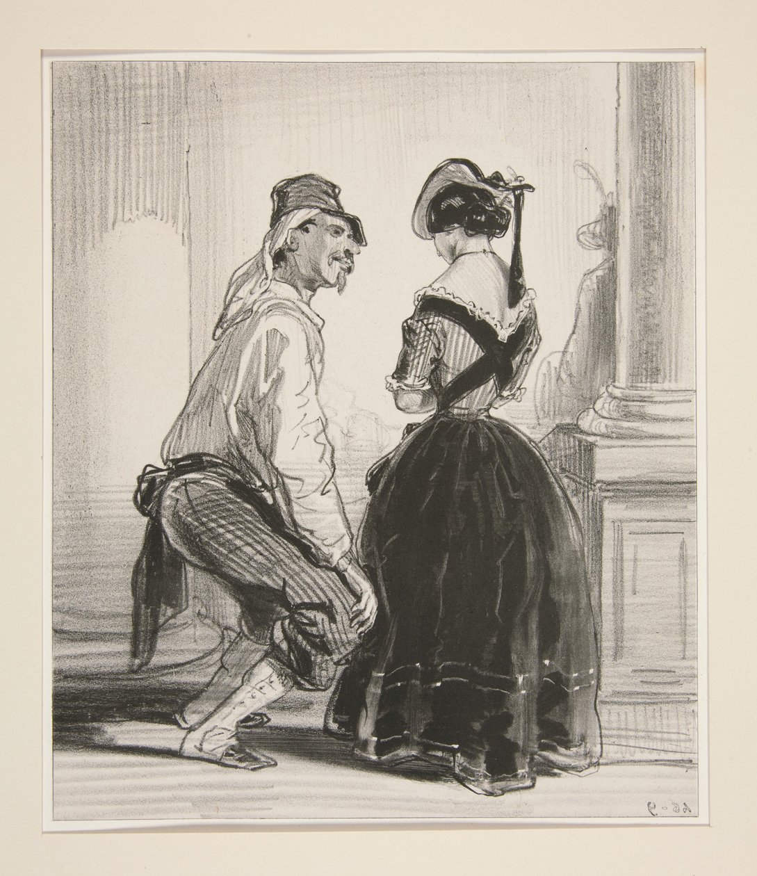 Madam Is Looking for a Gentleman? - Two Gentlemen. by Paul Gavarni