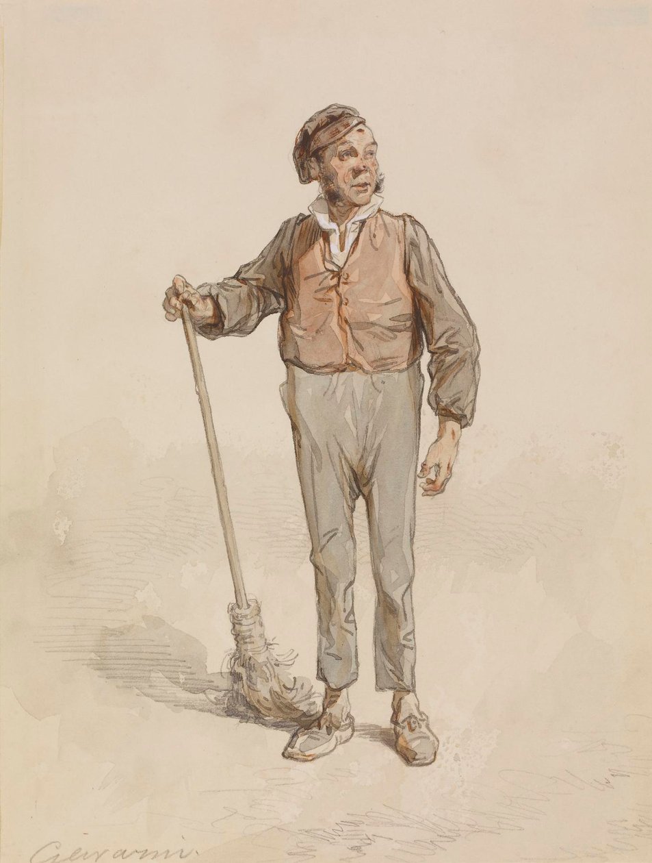Man with Broom by Paul Gavarni