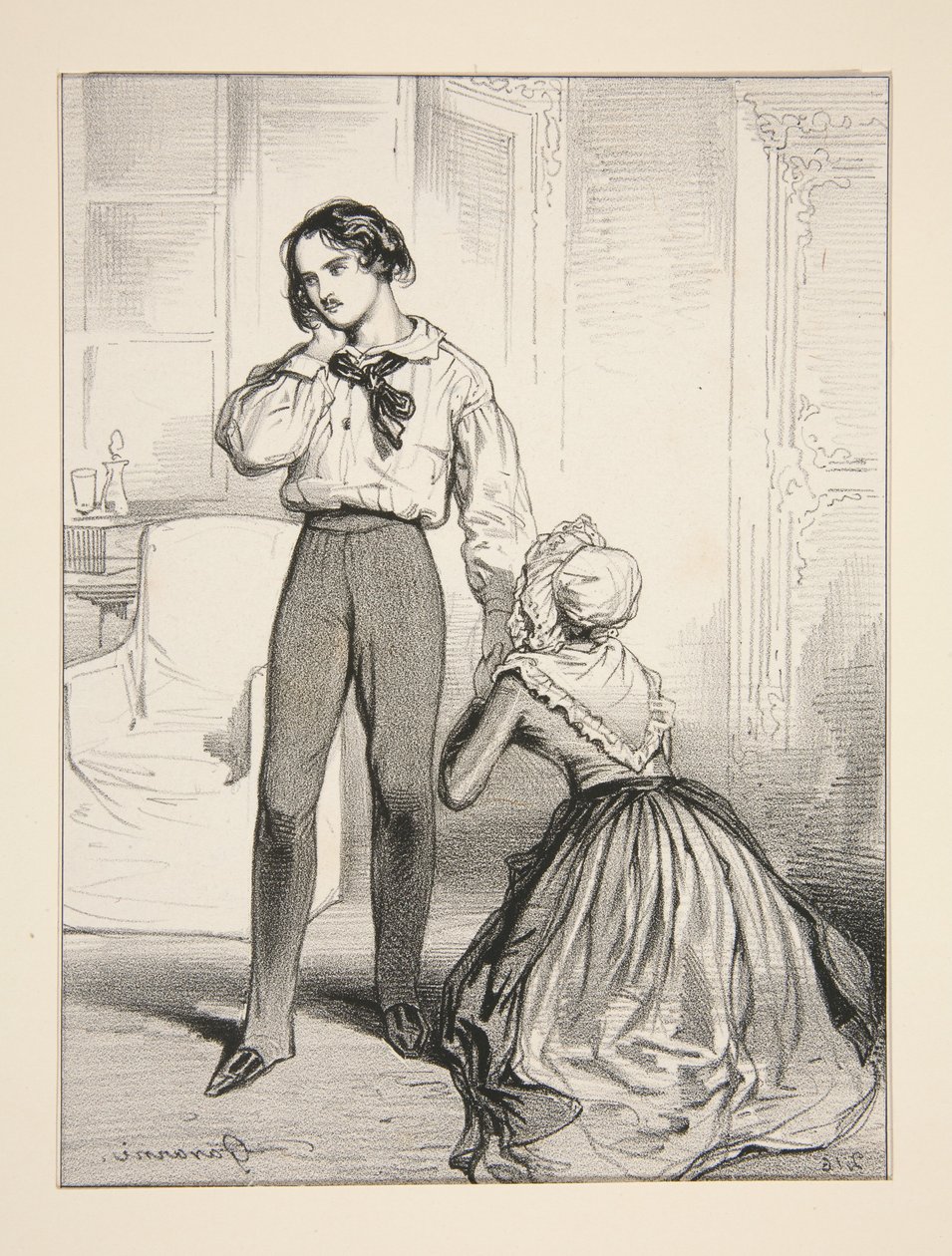 Poor Mother. Act IV / Adolphe Laferriere by Paul Gavarni