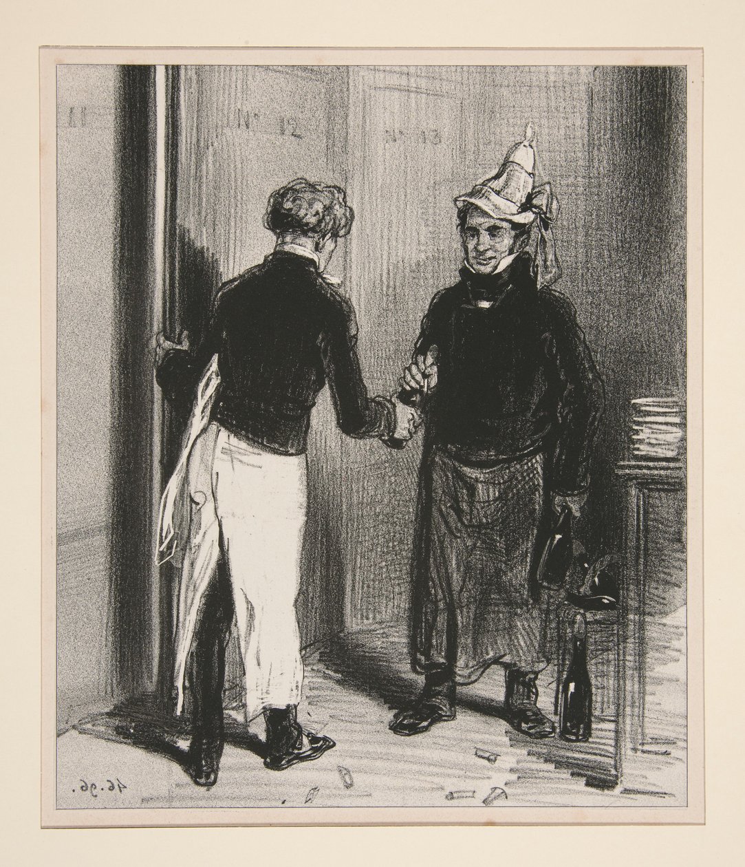 For Two Dominos, One Black and One White, Who Had to Explain Themselves about a Gentleman... by Paul Gavarni