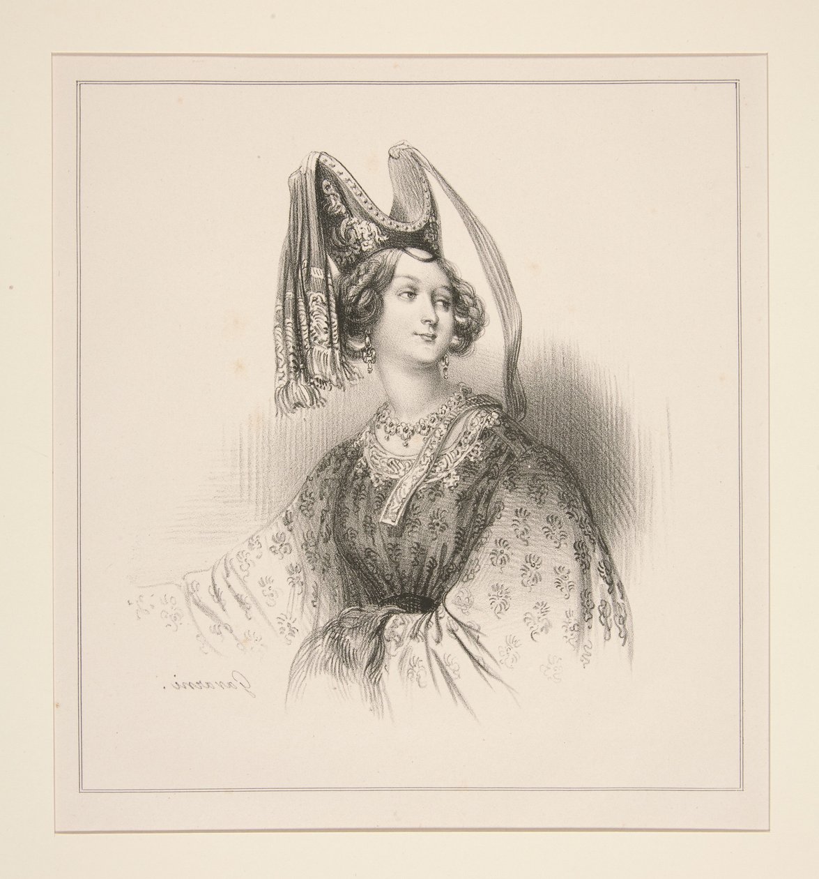 Siennese Woman in 1300 by Paul Gavarni