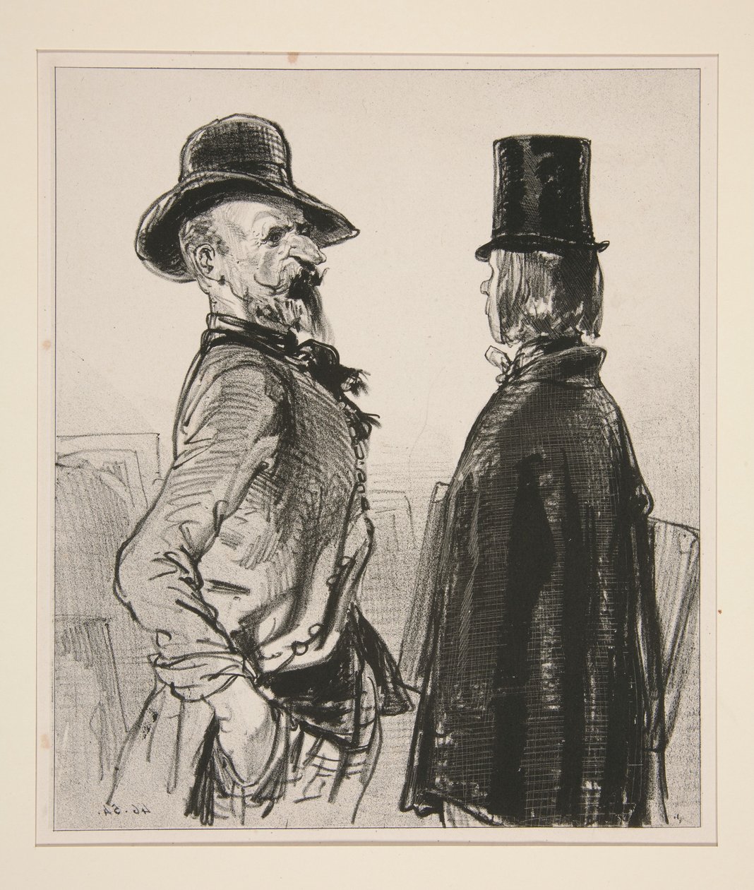 You wear a shako like that without a pompom, young man? by Paul Gavarni