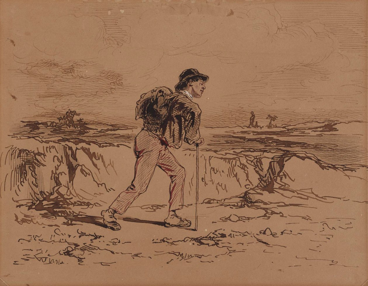Young Man with Knapsack by Paul Gavarni