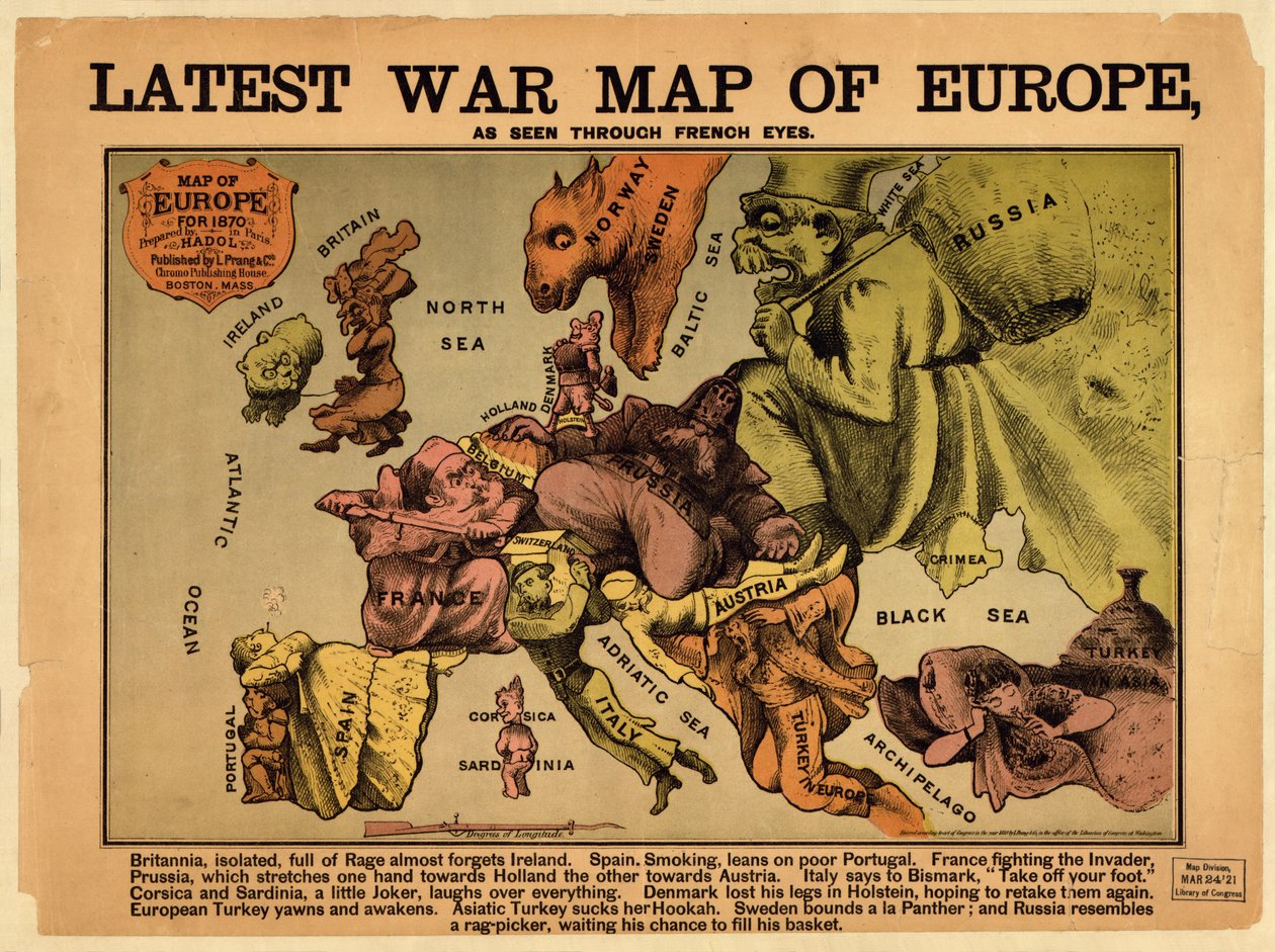 Latest war map of Europe: as seen through French eyes by Paul Hadol