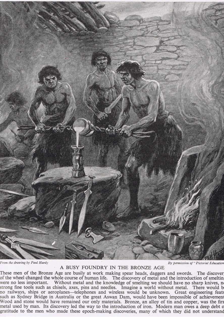 A Busy Foundry in the Bronze Age, illustration from 