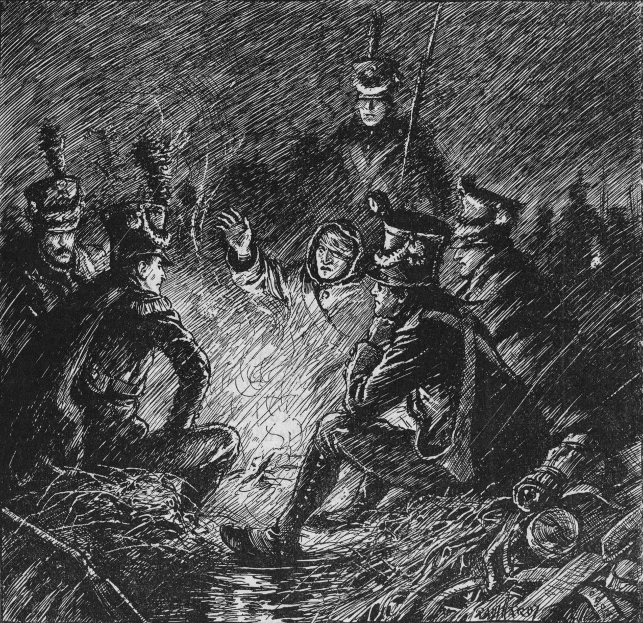 Both French and Allies Bivouacked in Mud and Water, 1902 by Paul Hardy
