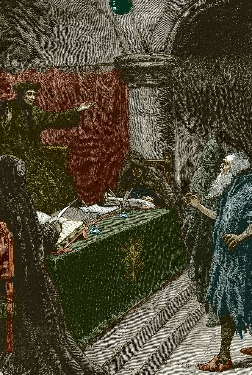 Inquisition and Expulsion of the Jews of Spain: a Spanish Jew before the Grand Inquisitor around 1492 (Illustration by Paul Hardy 1891) by Paul Hardy