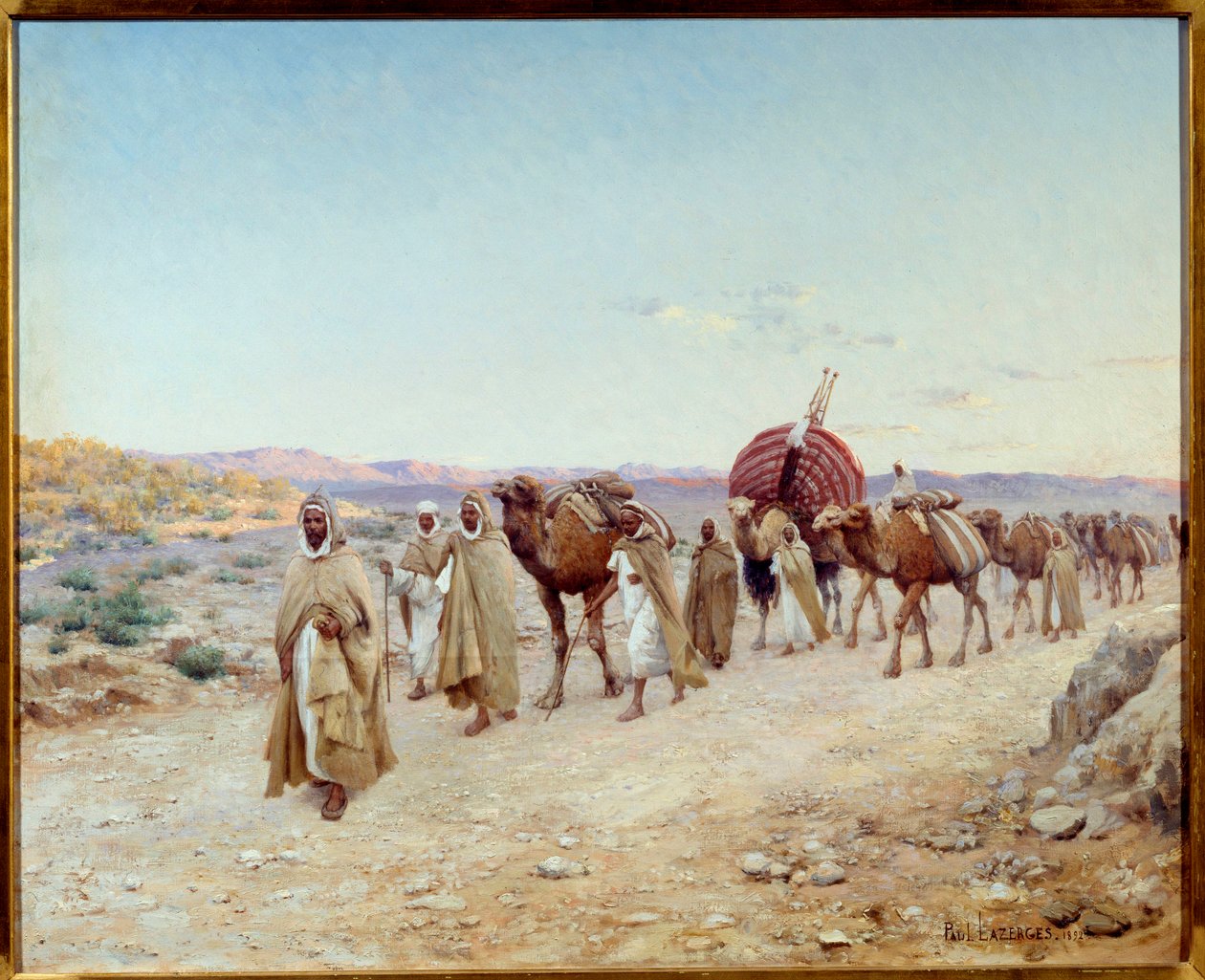A Caravan in the Desert Near Biskra, Algeria by Paul John Baptiste Lazerges