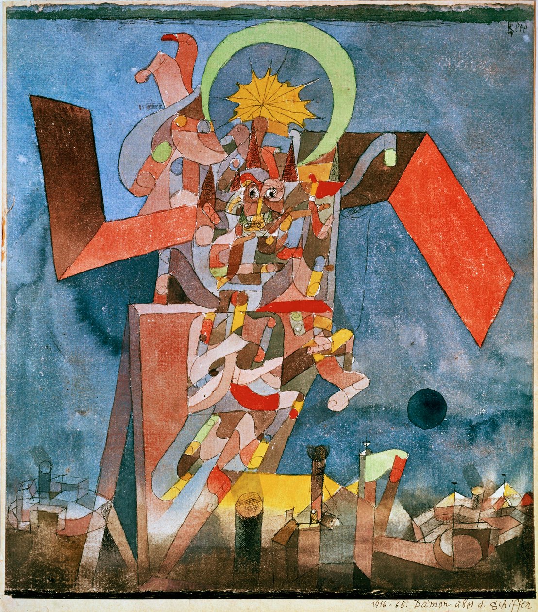 A Demon Above Boats by Paul Klee