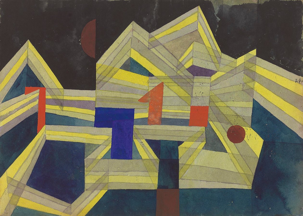 Architecture, transparent-structural, 1921. by Paul Klee