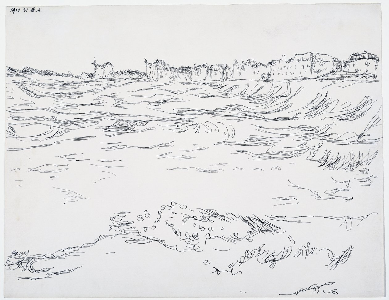 Munich Bay, the Military Dugouts, against a Backdrop of the First Houses in Milbertshofen by Paul Klee