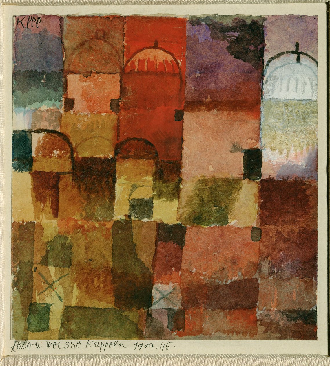Red and White Domes by Paul Klee