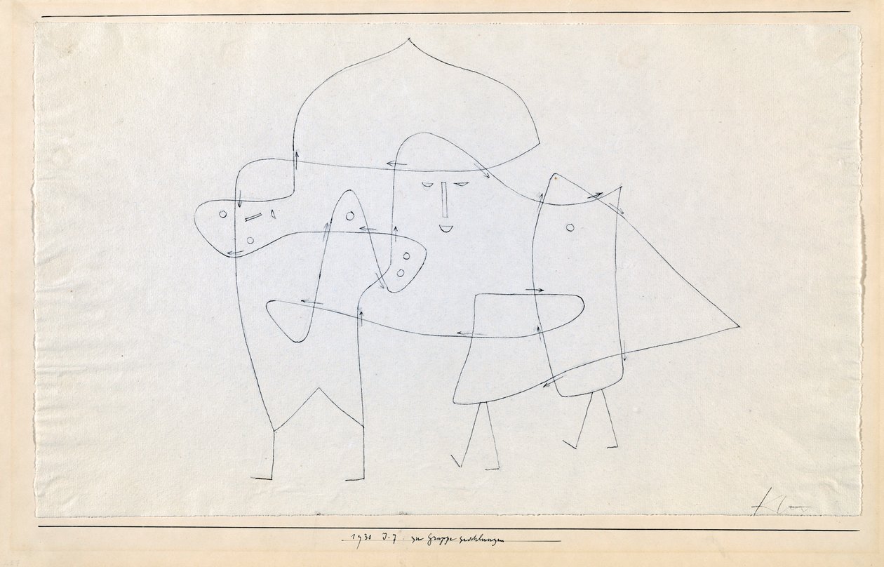 Zur Gruppe geschlungen Enlacés en un groupe by Paul Klee