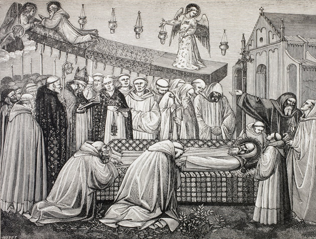 Death of Saint Benedict of Nursia in the Abbey of Monte Cassino by Paul Lacroix