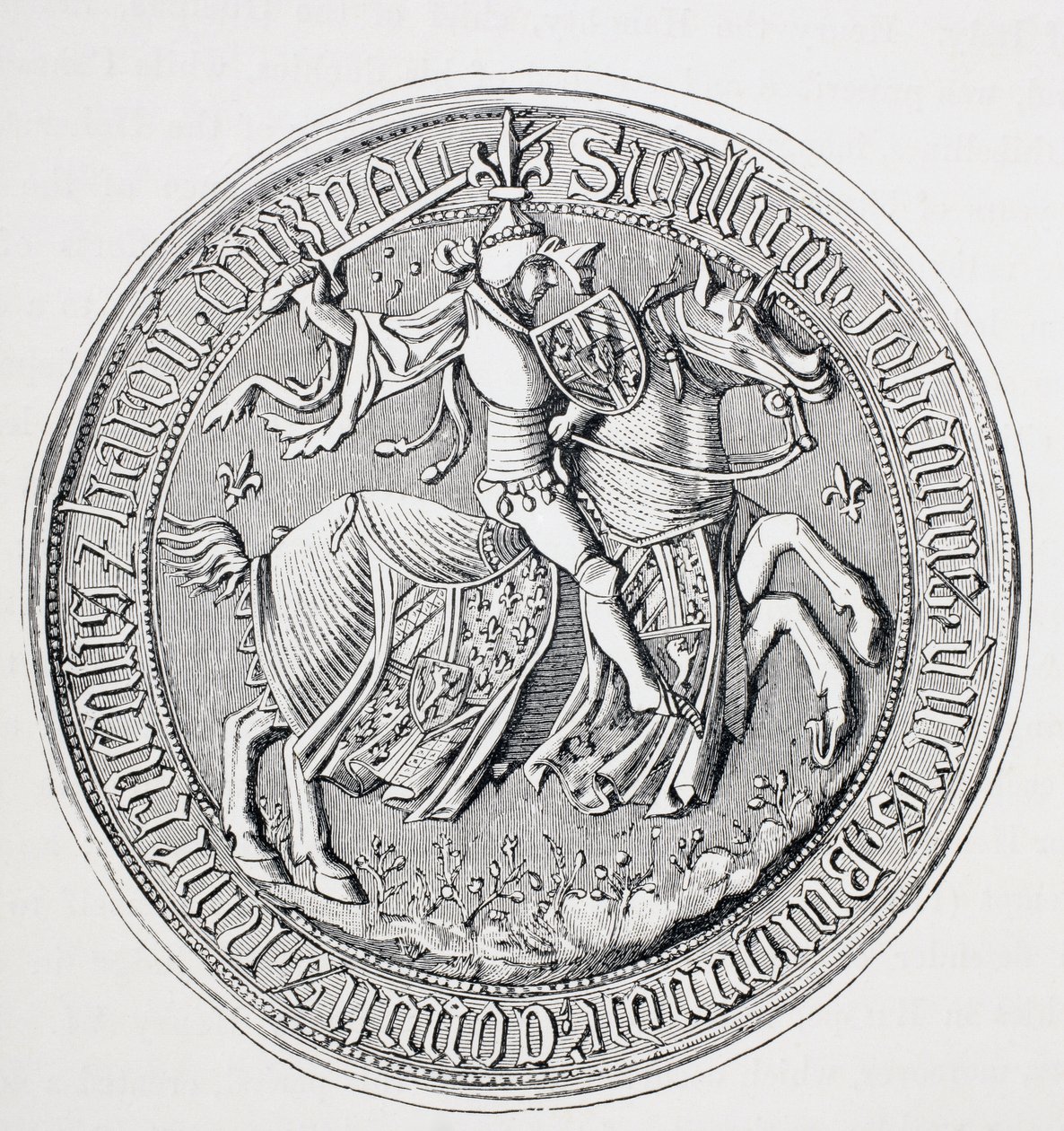 Seal of Jean II, Duke of Burgundy, Count of Nevers and Baron of Donzy by Paul Lacroix
