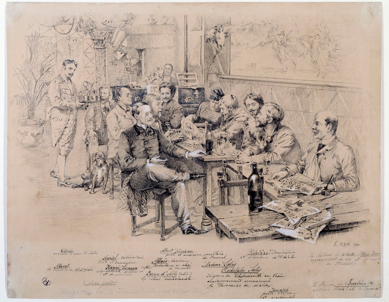 The Members of the Redaction of the Magazine Le Chat Noir by Paul Merwart