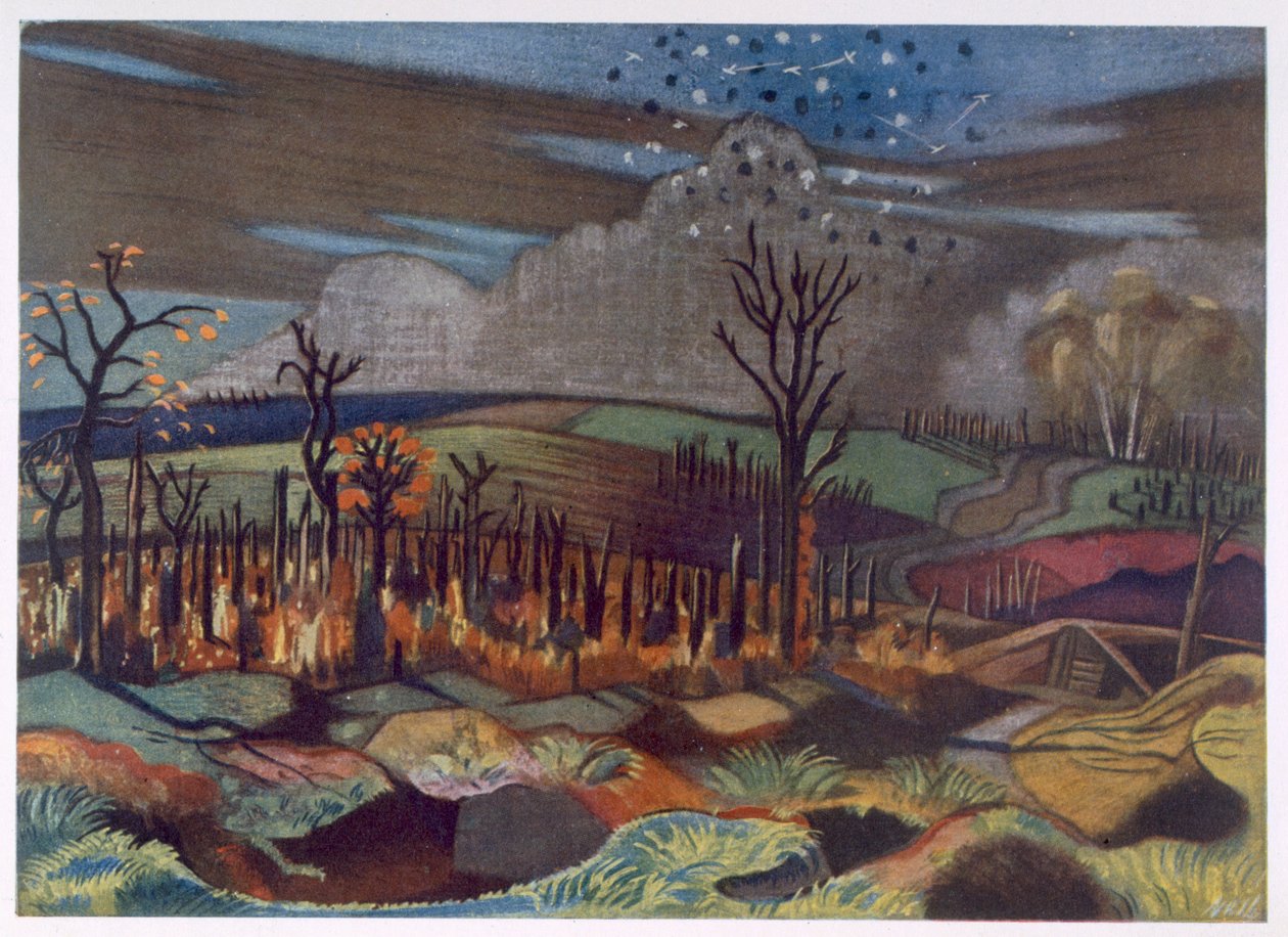 Air Fight at Wytschaete, from British Artists at the Front, Continuation of The Western Front, Part Three, Paul Nash by Paul Nash