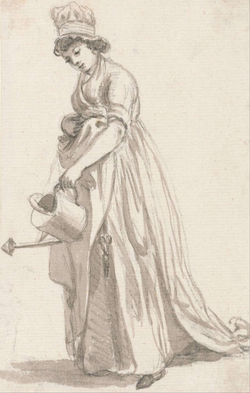 A Girl with a Watering Can facing left- Sarah Hough, Mrs. T.P. Sandby