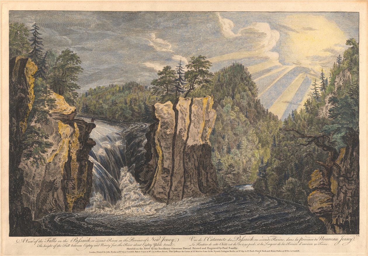 A View of the Falls of the Passaic, or Second River, in the Province of New Jersey by Paul Sandby