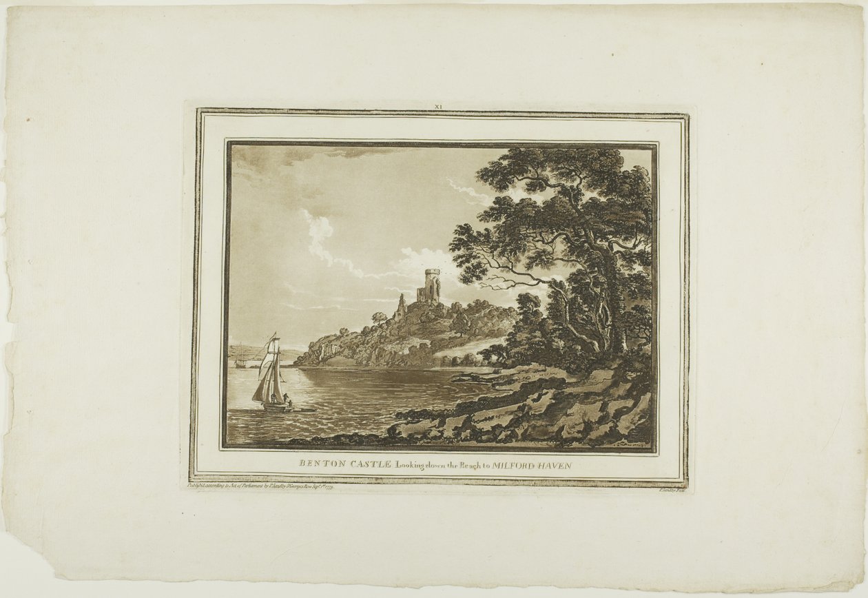 Benton Castle Looking Down the Reach to Milford Haven, from 