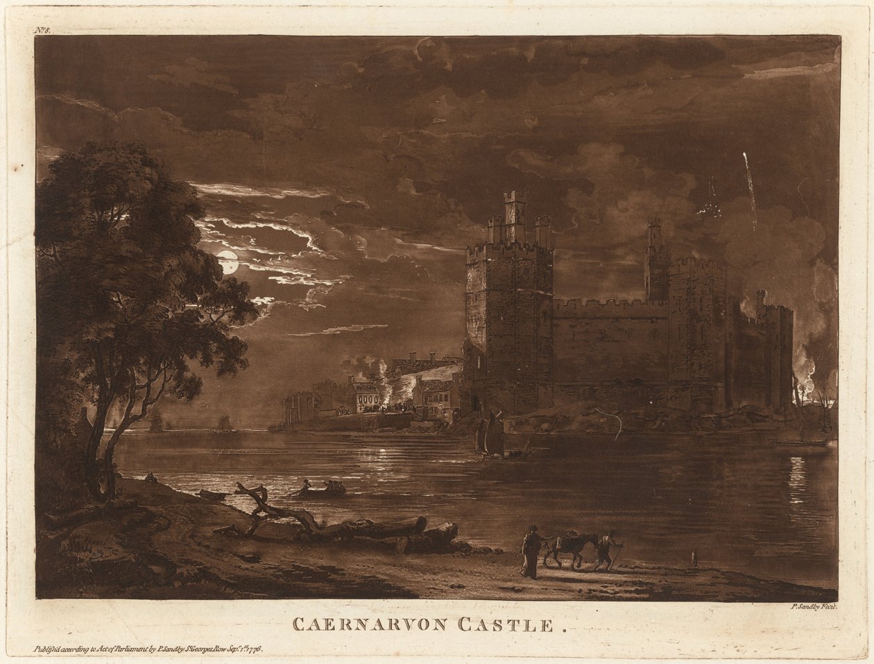 Caernarvon Castle (Night) by Paul Sandby