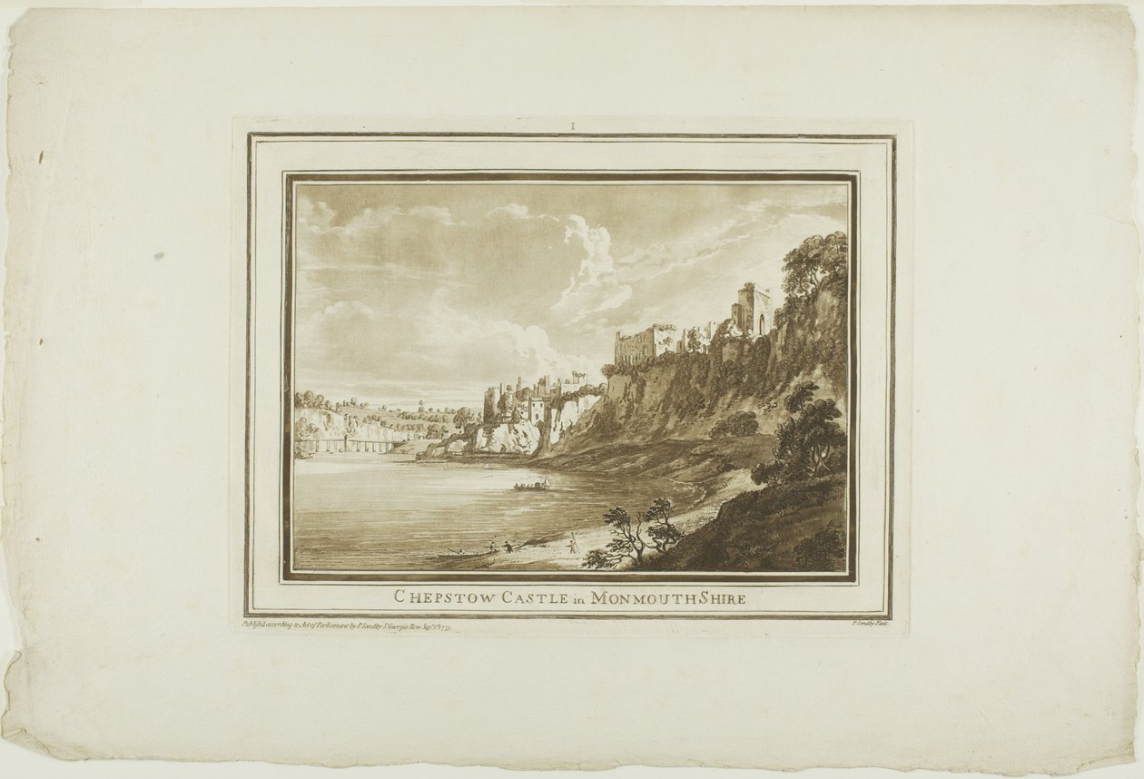 Chepstow Castle in Monmouth Shire, from Twelve Views in Aquatinta from Drawings Taken on the Spot in South Wales by Paul Sandby