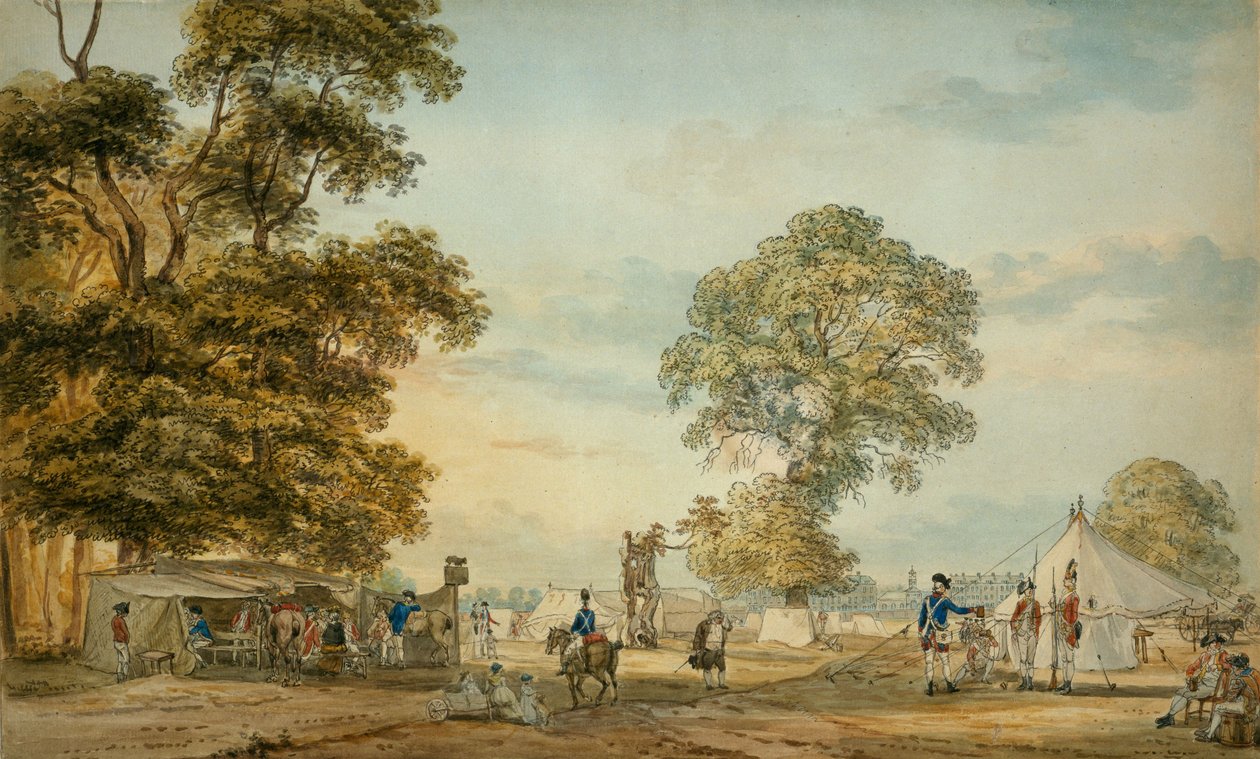 Encampment in Hyde Park during the Gordon Riots