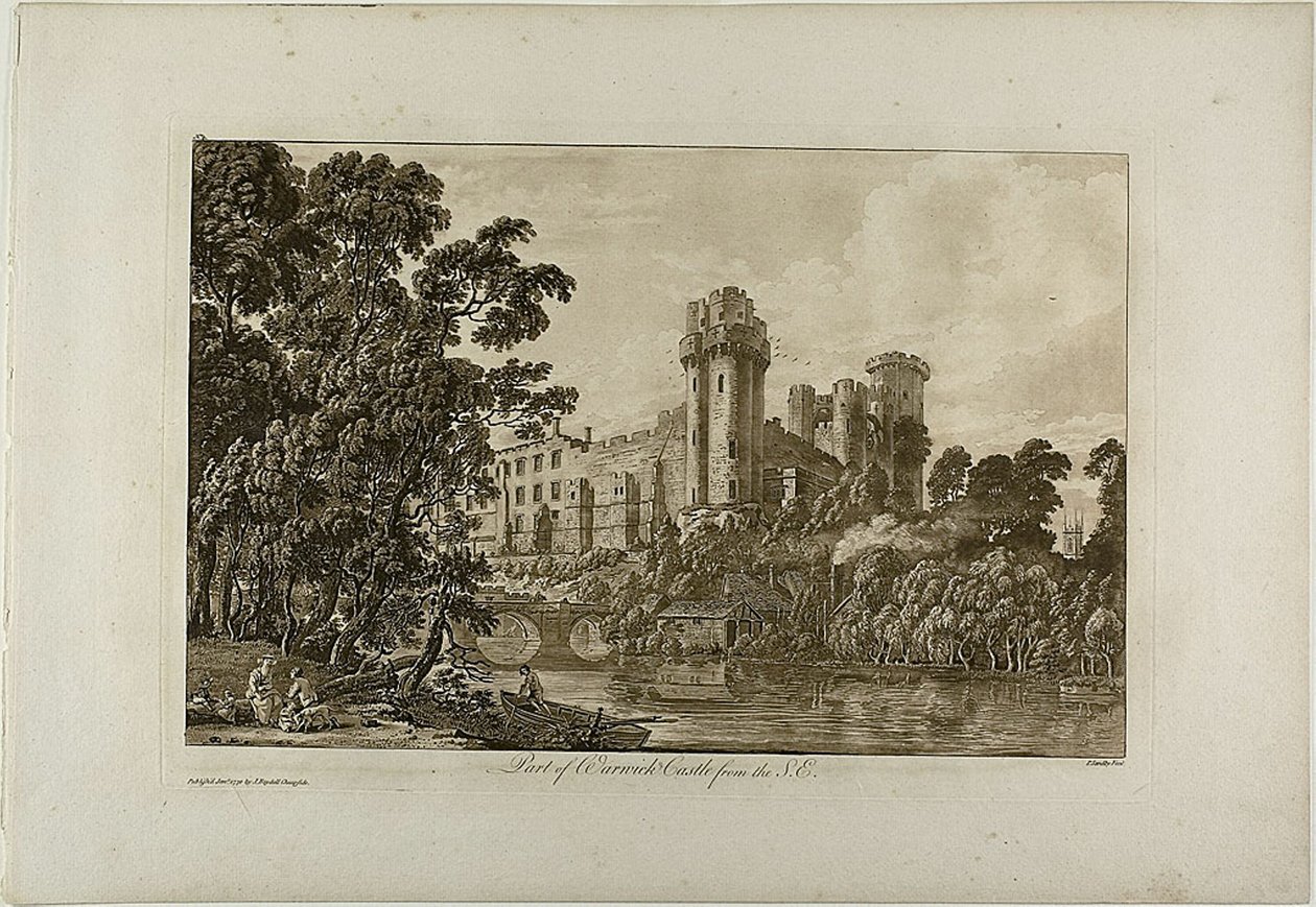 Part of Warwick Castle from the Southeast, plate 4 by Paul Sandby