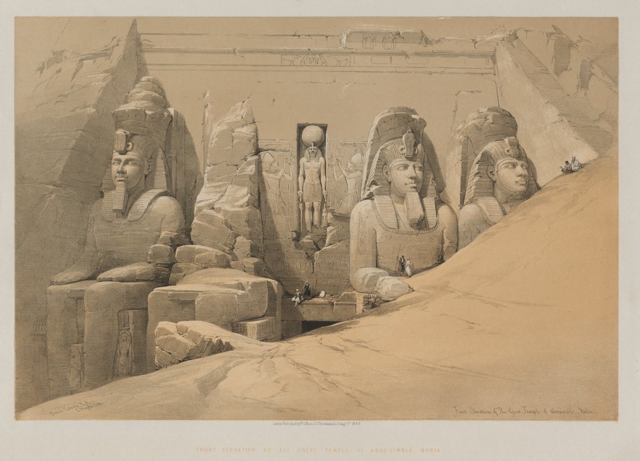 Egypt and Nubia, Volume II: Front Elevation of the Great Temple of Aboo Simbel, Nubia by Paul Signac