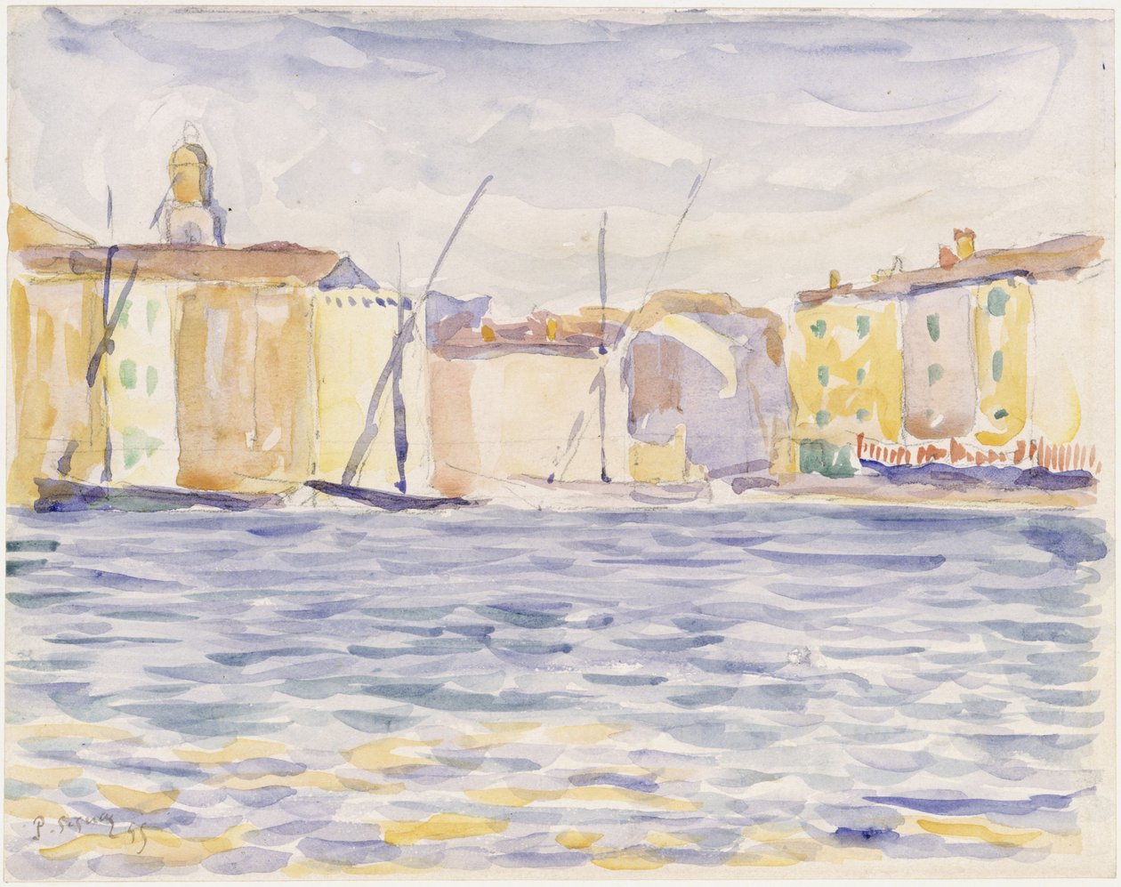 Houses at a Landing Place in the South by Paul Signac