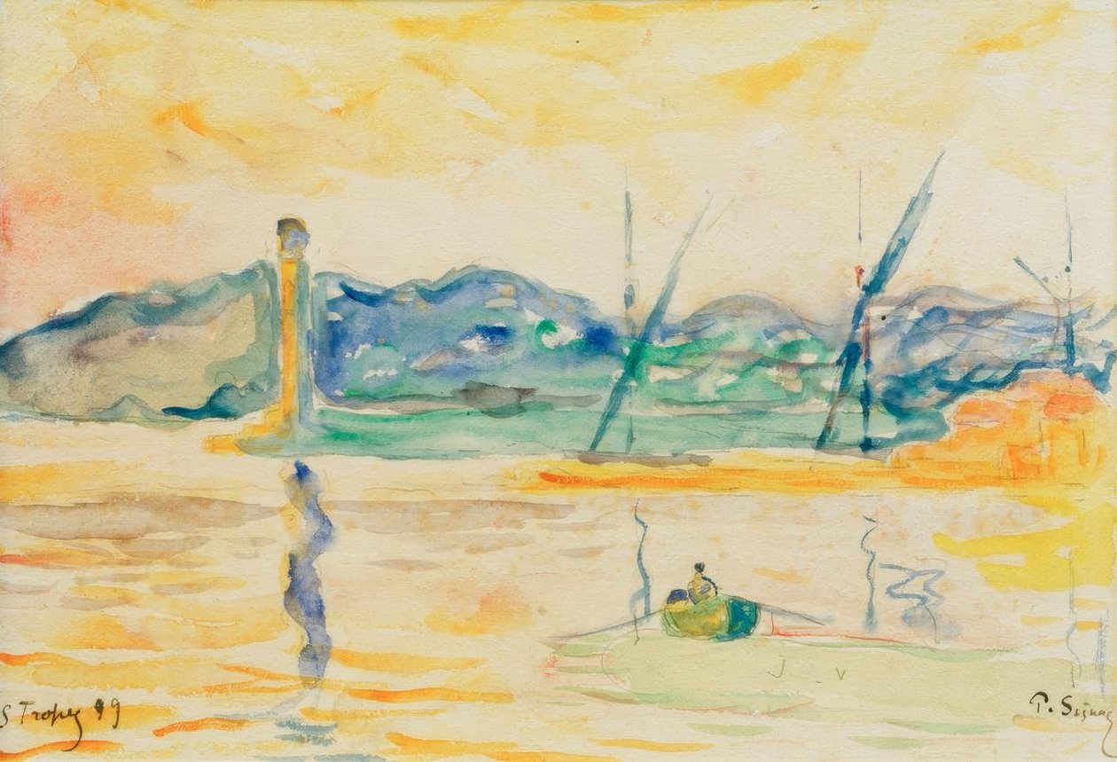 Harbor Entrance of Saint-Tropez at Sunset by Paul Signac