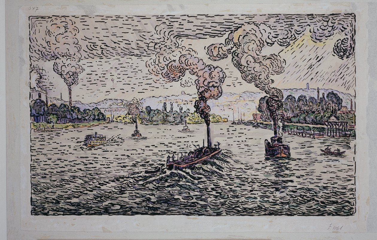 Seine with Steamers by Paul Signac