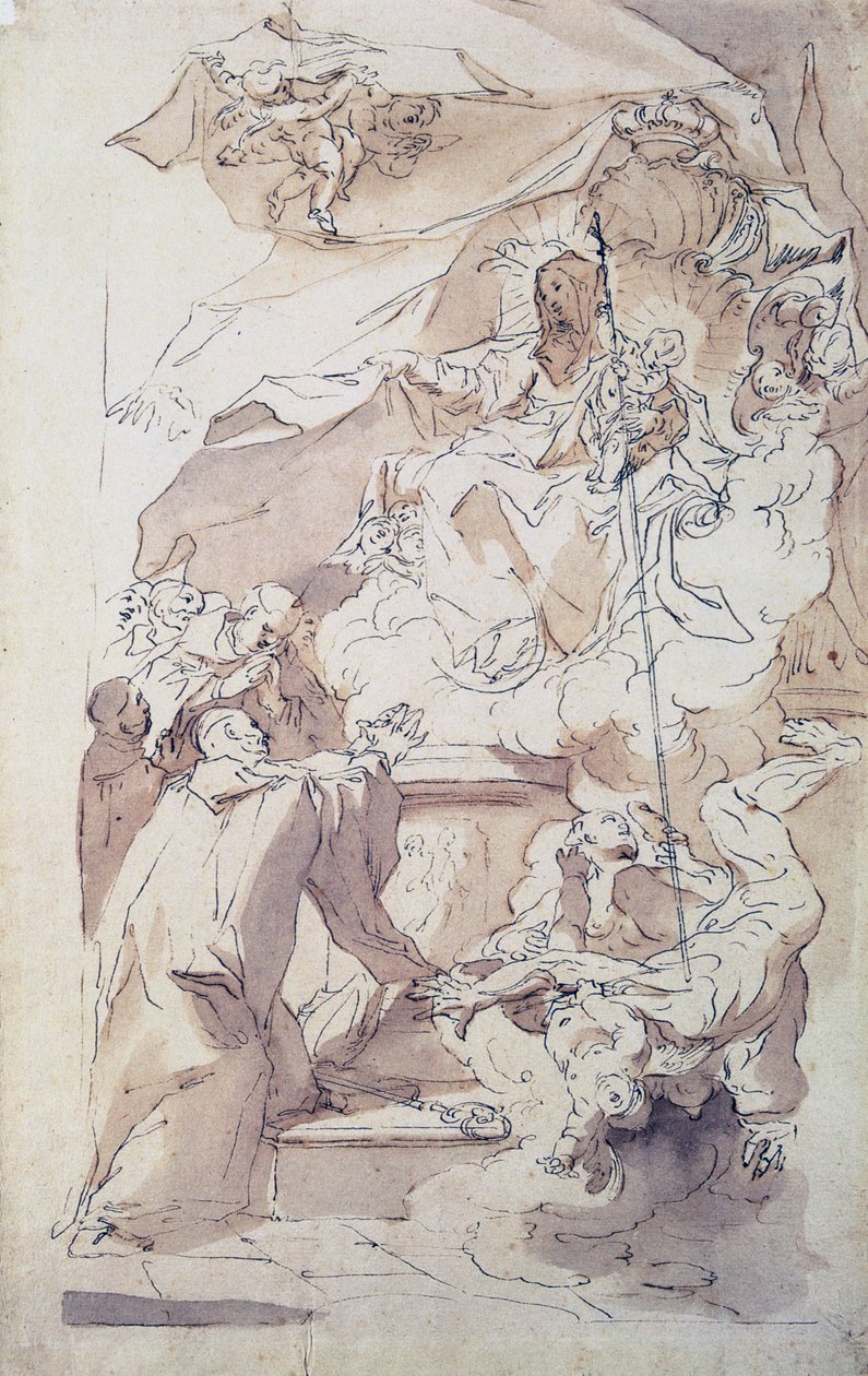 The Virgin and Child Jesus with Saint Bernard, 18th century by Paul Troger
