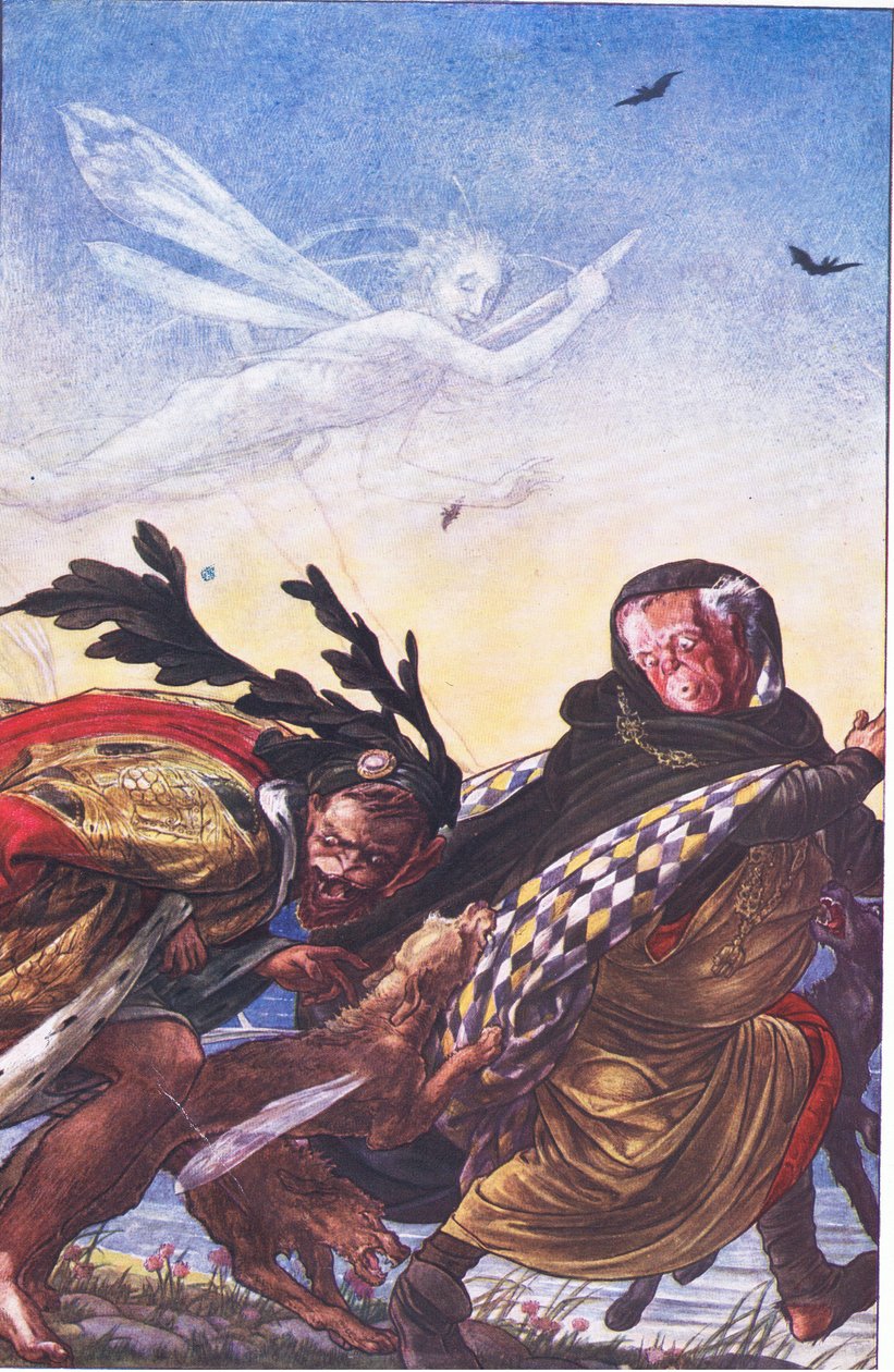 Fury! Fury! There, Tyrant, There Hark! Hark! (illustration from The Tempest) by Paul Vincent Woodroffe
