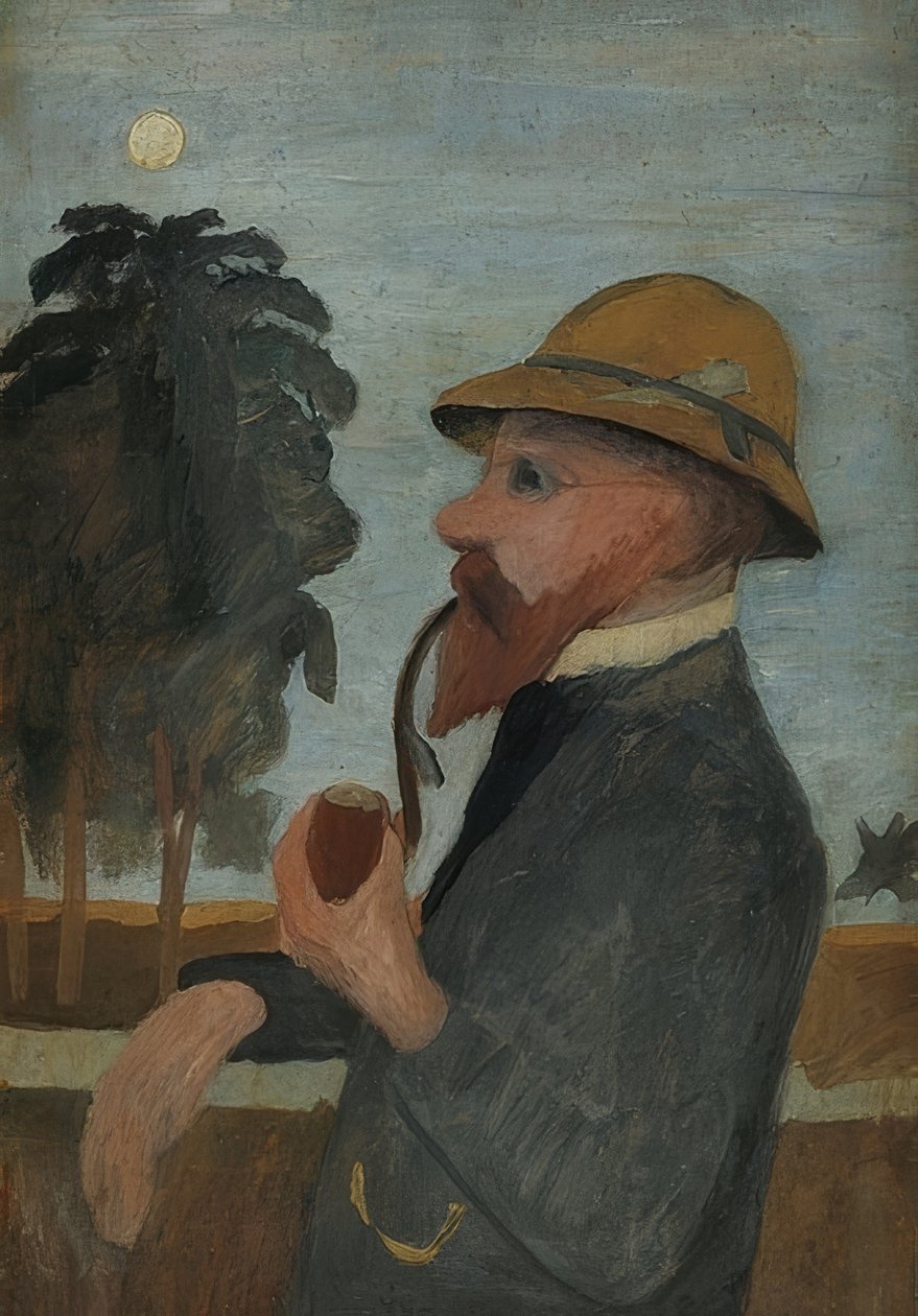 Otto Modersohn with Pipe. Around 1907 by Paula Modersohn Becker