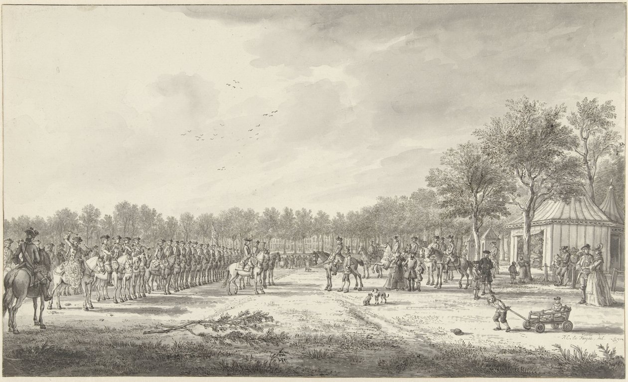 Review of the Cavalry by Prince William V on the Malieveld in The Hague, 1770 by Paulus Constantijn la Fargue