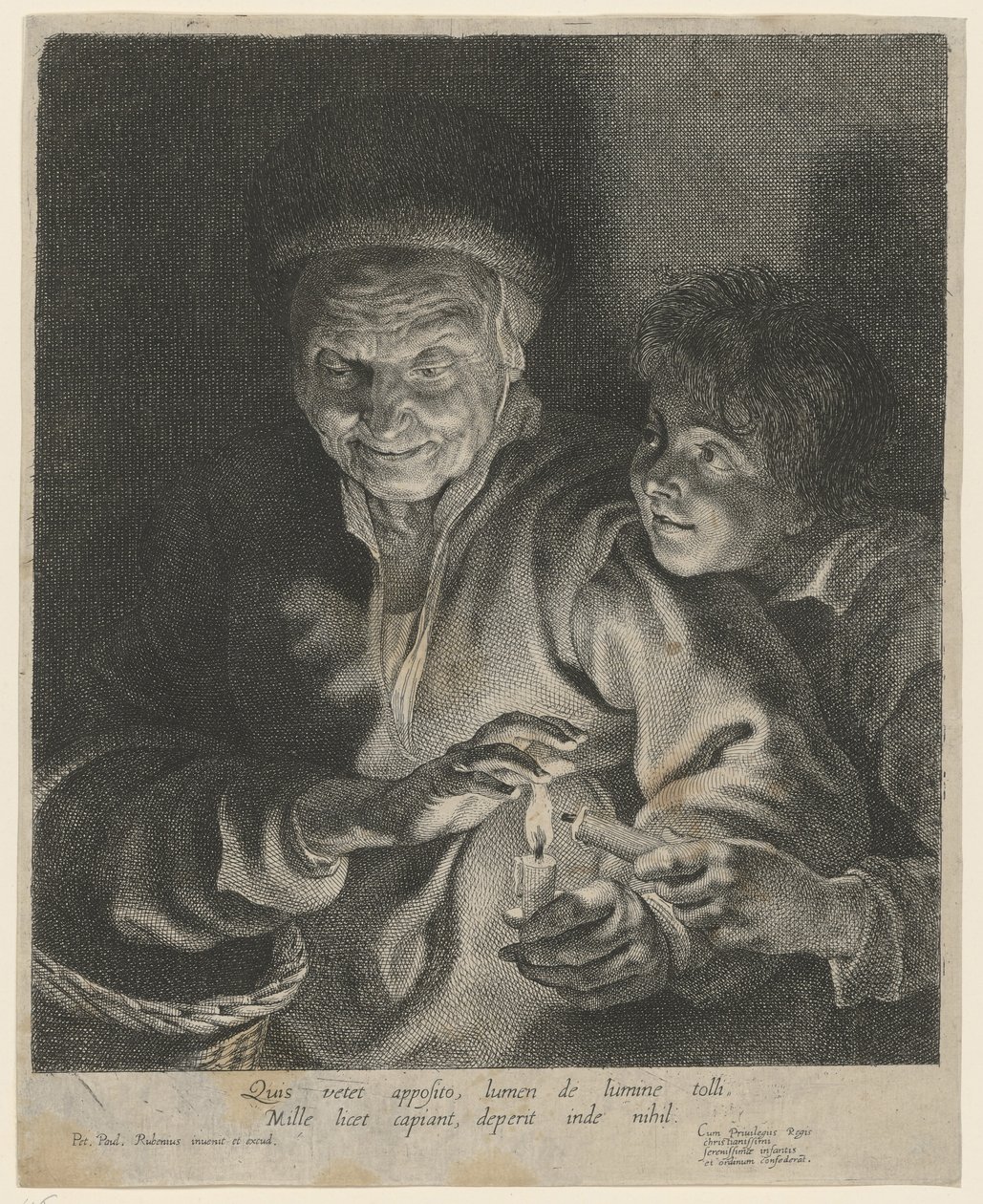 Old Woman and Boy with Candle by Paulus Pontius