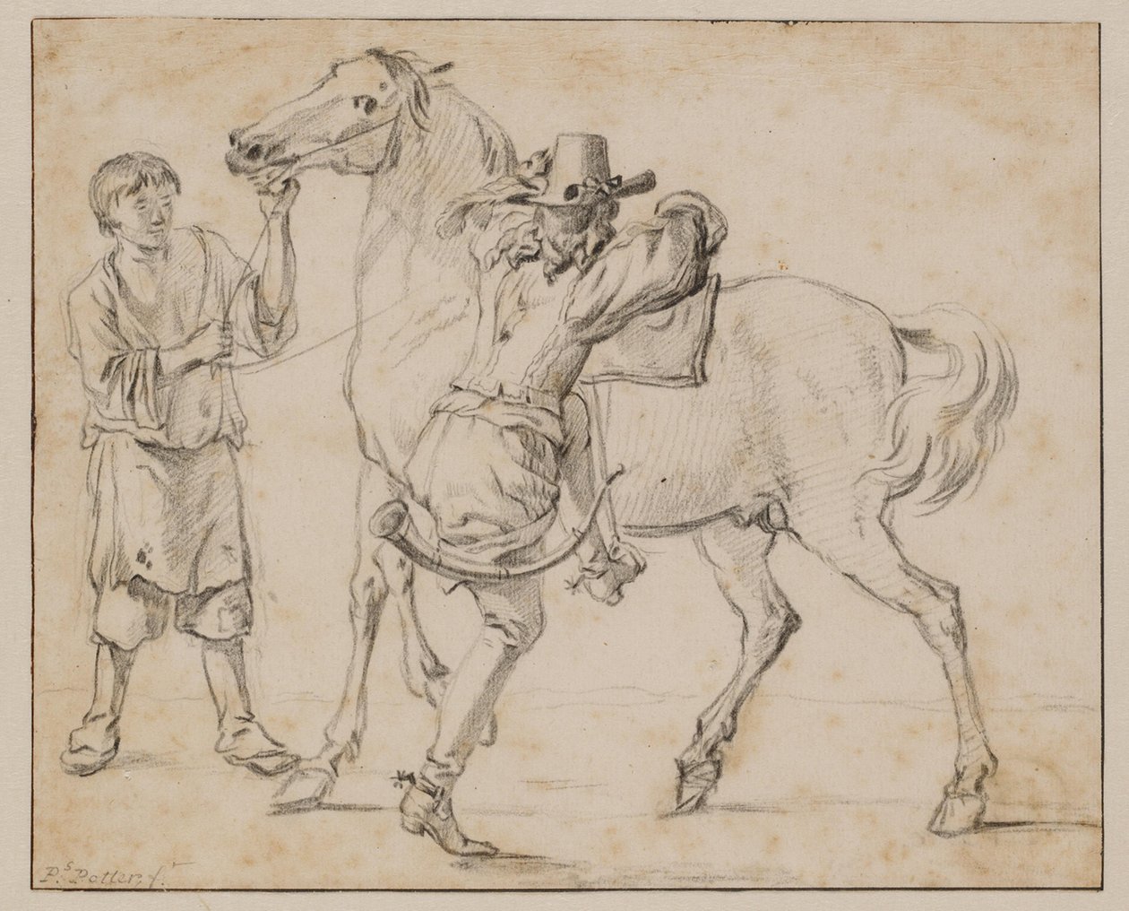A Man Mounting His Horse by Paulus Potter