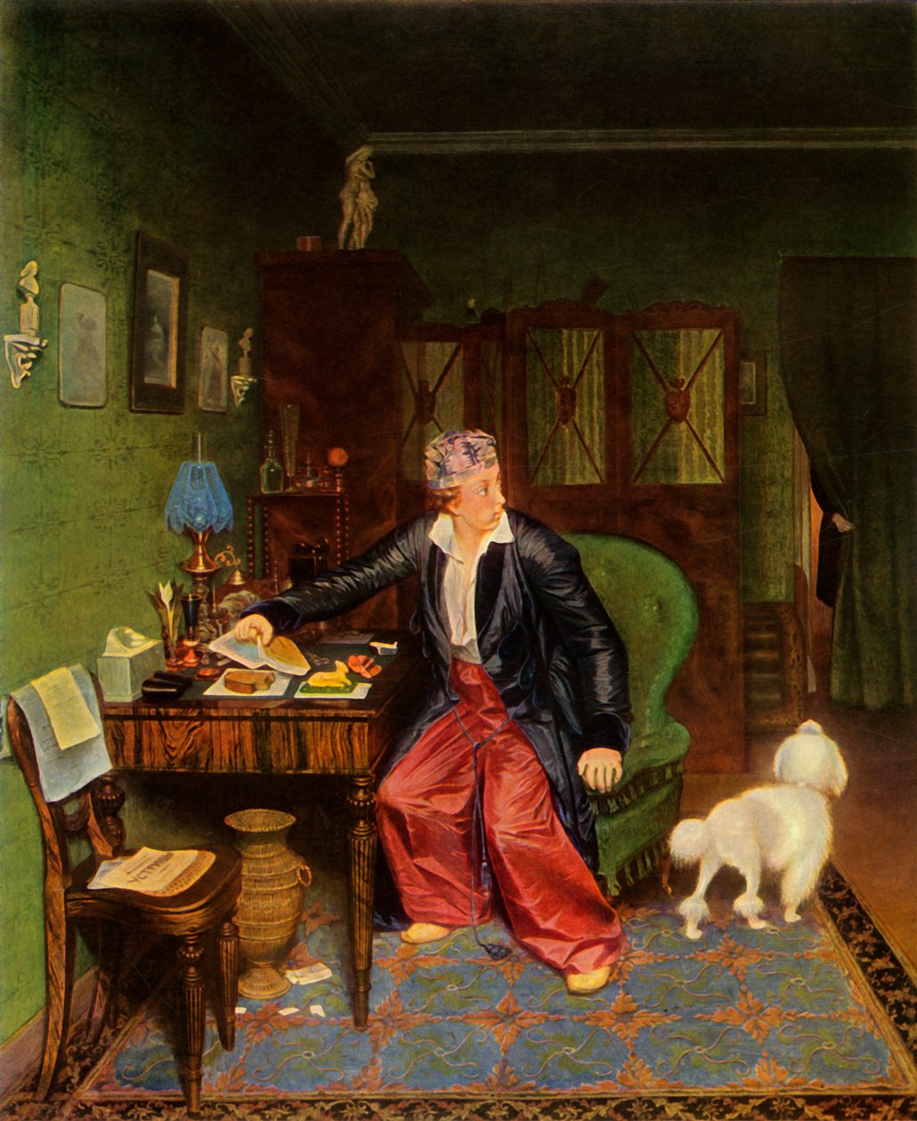 An Aristocrat Takes Breakfast, or Silk on His Stomach and Nothing Inside by Pavel Andreevich Fedotov
